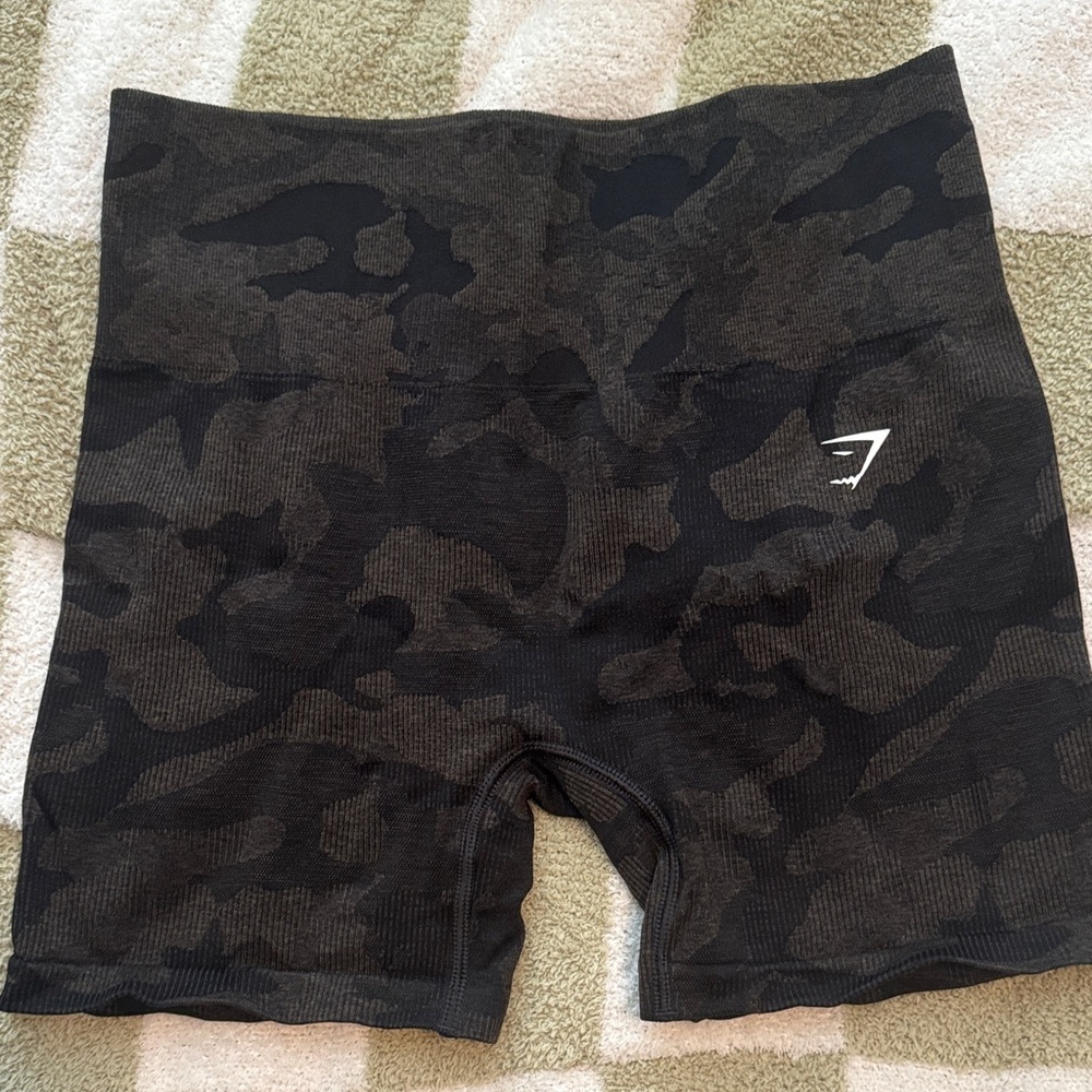 Gymshark Black Camo Seamless High-Waist Bike Shorts